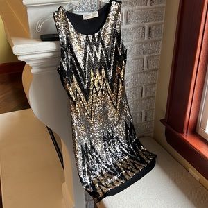 Sparkly gold silver and black dress size small